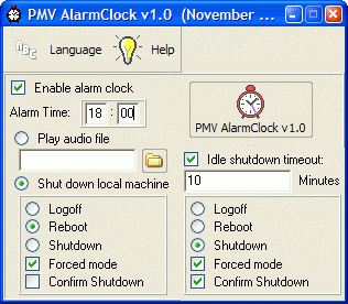 PMV AlarmClock Screenshot
